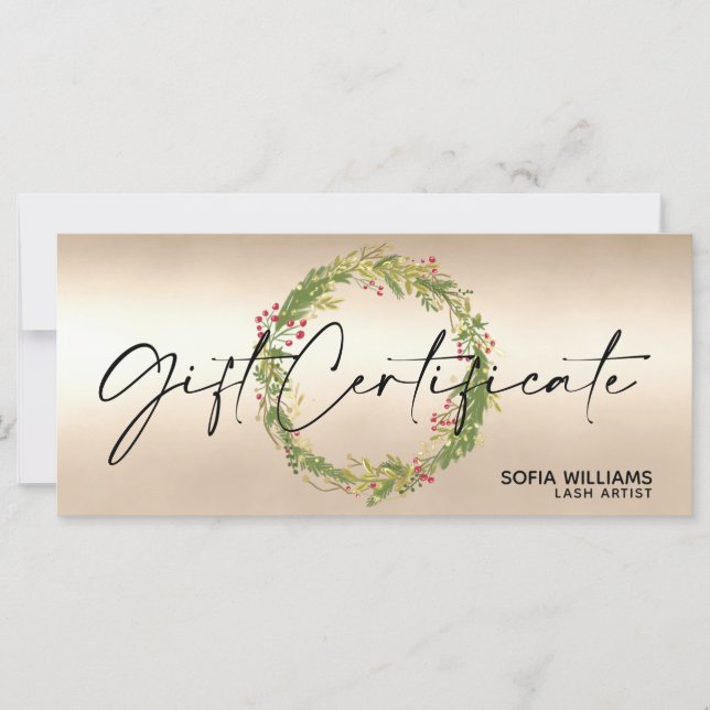 Christmas Certificate Gift Card Add Logo (Front)