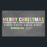 Christmas Chalkboard Baked Goods Labels<br><div class="desc">Fun festive Christmas stickers for your baked goods featuring a chalkboard background.  Perfect labels for gifts given by teachers OR to teachers/school staff!   Be sure to add YOUR name by clicking the customise button below the item.</div>