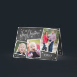 Christmas Chalkboard Photo Collage Merry Christmas Holiday Card<br><div class="desc">Send wishes for a Merry Christmas with this modern holiday card featuring a photo collage on a chalkboard style background.</div>