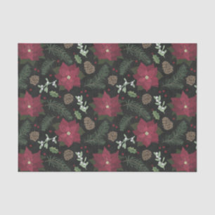 Christmas Chalkboard Winter Flowers & Foliage Tissue Paper