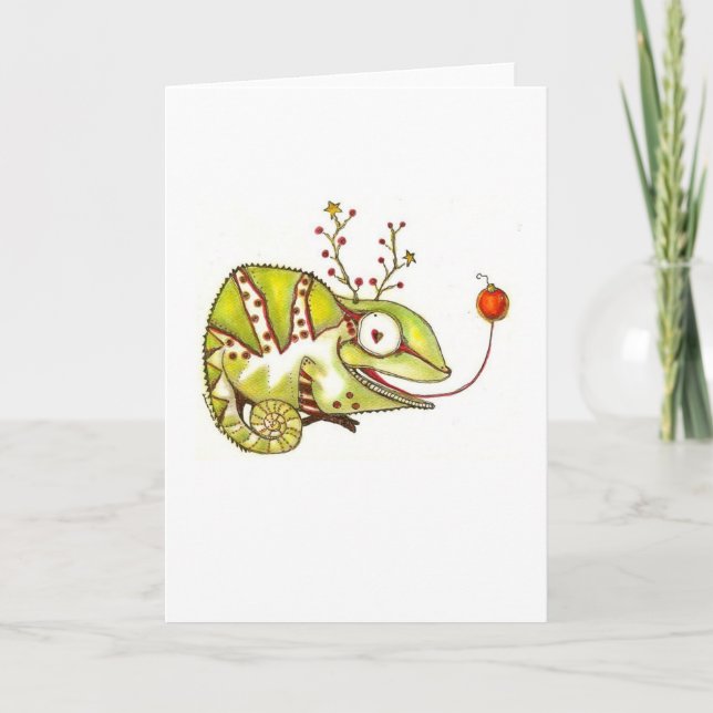 Christmas Chameleon Holiday Card (Front)