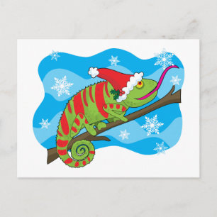 Christmas Chameleon Holiday Postcard