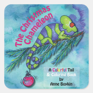 Christmas Chameleon sticker