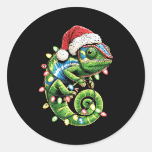 Christmas Chameleon Toddler Kids Boys Christmas Xm Classic Round Sticker