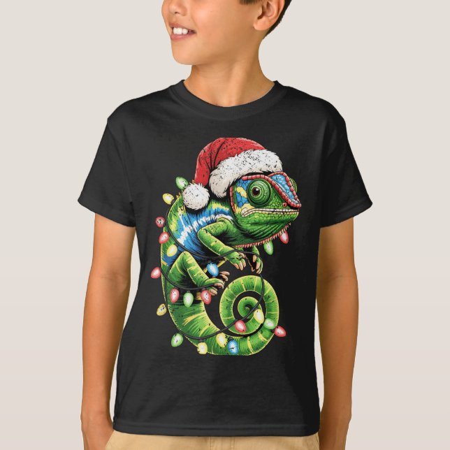 Christmas Chameleon Toddler Kids Boys Christmas Xm T-Shirt (Front)
