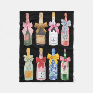 Christmas Champagne Cool Gl Coquette Bottle  Fleece Blanket