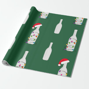 Christmas champagne green wrapping paper