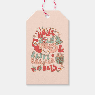 Christmas Chanukah hanukkah Groovy Vibes Gift Tags