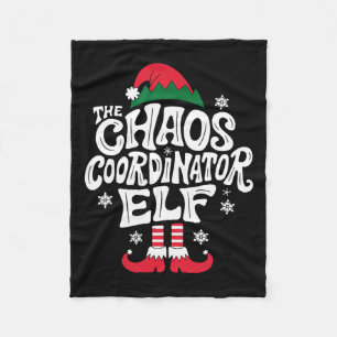 Christmas Chaos Coordinator Elf Xmas Pajama Gift M Fleece Blanket