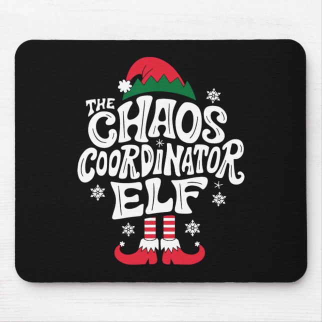 Christmas Chaos Coordinator Elf Xmas Pajama Gift M Mouse Pad (Front)