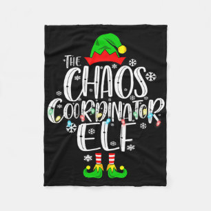 Christmas Chaos Coordinator Elf Xmas Pajama Pj Fleece Blanket