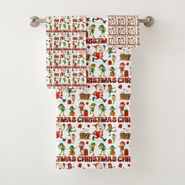 Christmas Characters Bath Towel Set (Insitu)