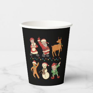 Christmas Characters Dancing Paper Cups