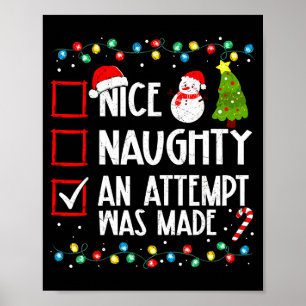 Christmas Checklist Naughty Nice An Attempt Was Ma Poster