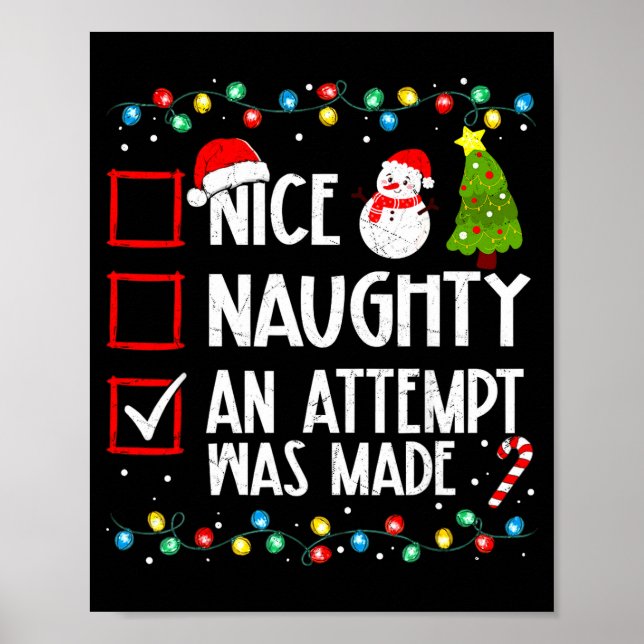 Christmas Checklist Naughty Nice An Attempt Was Ma Poster (Front)