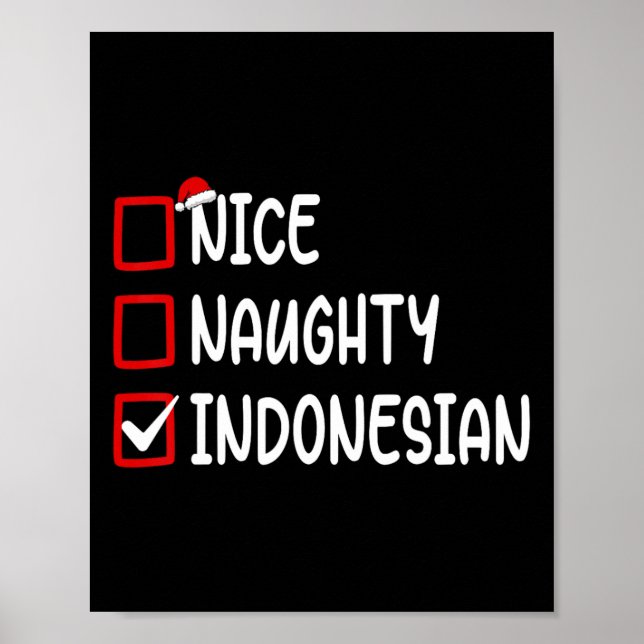 Christmas Checklist Nice Naughty Indonesian Boy Gi Poster (Front)