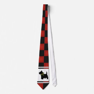 Christmas Checks with Scottie Dog Pattern Tie