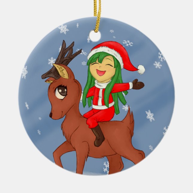 Christmas Cheer Ceramic Tree Decoration (Front)