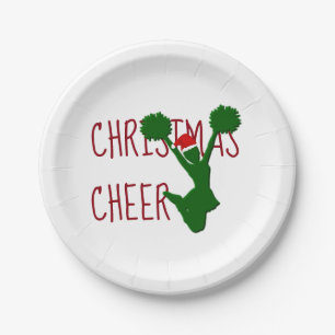 Christmas Cheer Cheerleader Holiday Spirit Paper Plate