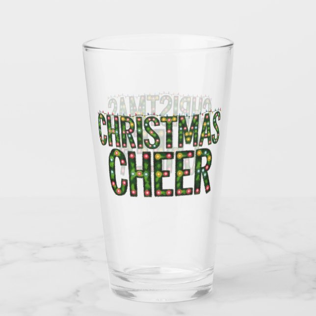 Christmas Cheer Christmas Typography Glass (Front)