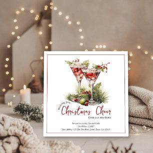 Christmas Cheer Cocktails New Home Christmas Holiday Card