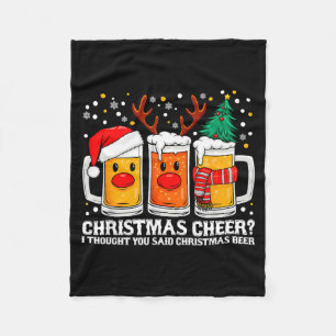 Christmas Cheer Funny Reindeer Beer Christmas Drin Fleece Blanket