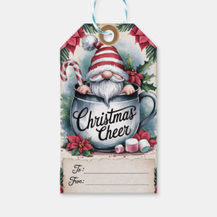Christmas Cheer Gnome in Mug Gift Tags