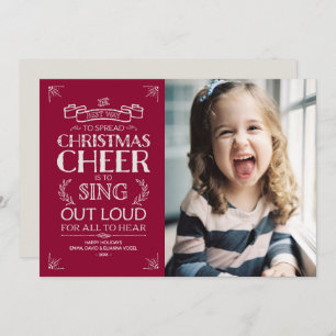 Christmas Cheer Holiday Photo in Magenta