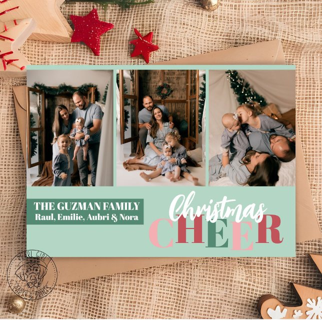 Christmas Cheer Mint Green Holiday Card (Creator Uploaded)
