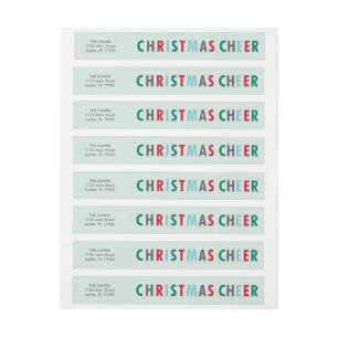 Christmas Cheer Multicolored Address Wrap Label