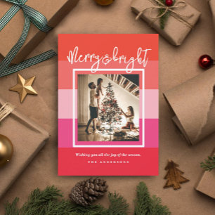 Christmas Cheer Red Merry and Bright Holiday Card