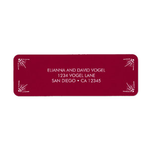 Christmas Cheer Return Address Label in Burgundy