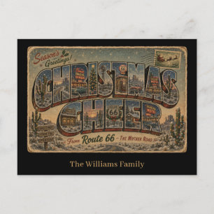 Christmas Cheer Route 66 Mother Road Custom Postcard