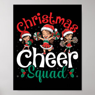 Christmas Cheer Squad Cheerleading Santa Cheerlead Poster