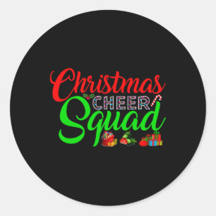 Christmas Cheer Squad Funny Cheerleading Xmas Classic Round Sticker