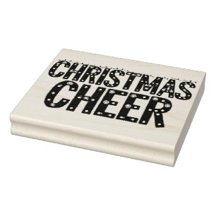 Christmas Cheer Typography Rubber Stamp