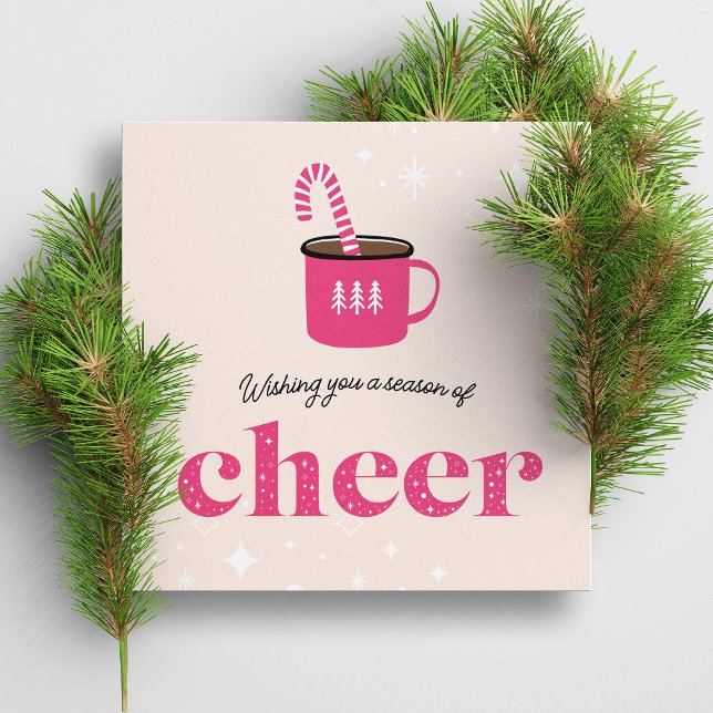 Christmas Cheer with Hot Cocoa Mug Holiday Card (Creator Uploaded)