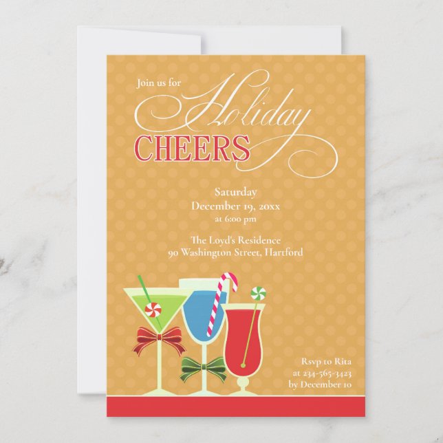Christmas Cheers Holiday Cocktail Party Invitation (Front)