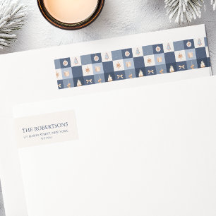 Christmas Chequered Address Label