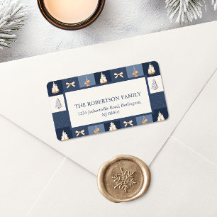 Christmas Chequered Address Label