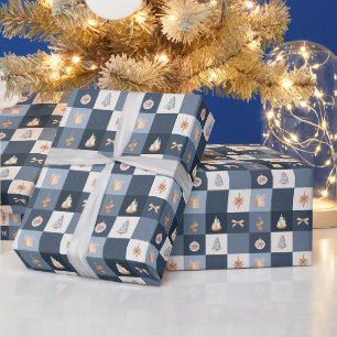 Christmas Chequered Pattern Wrapping Paper