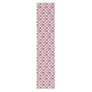 Christmas Chequered Short Table Runner