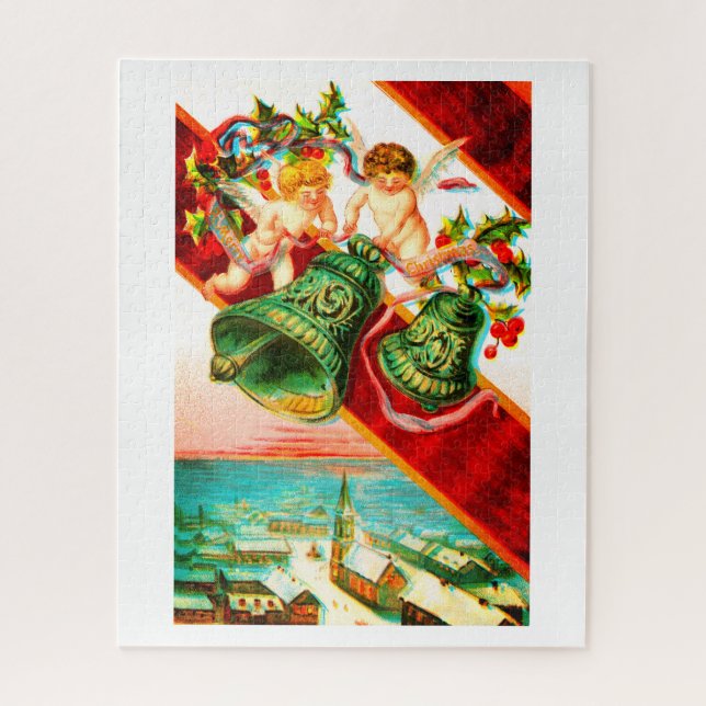 Christmas cherubs ringing bells jigsaw puzzle (Vertical)