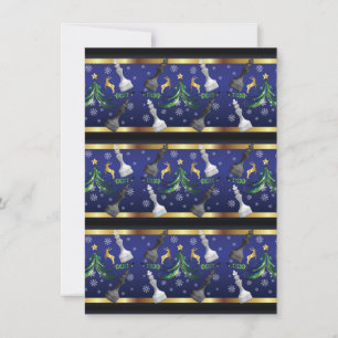 Christmas Chess Pieces - Snowflakes Xmas Tree Holiday Card