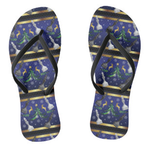 Christmas Chess Pieces - Snowflakes Xmas Tree Jandals