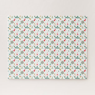 Christmas Chess - Pieces, Tree, Holly and Reindeer Jigsaw Puzzle
