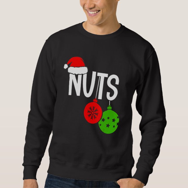 Christmas Chest Nuts Christmas Couple Mr and Mrs L Sweatshirt (Front)