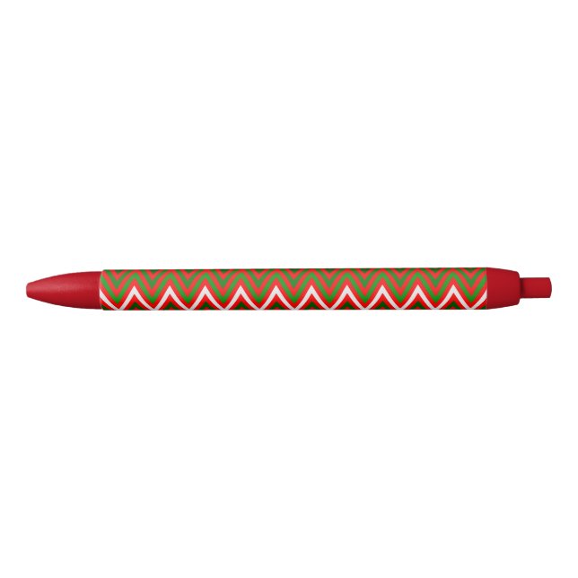 Christmas Chevron Pattern Blue Ink Pen (Front)