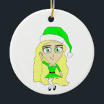 Christmas chibi  ceramic tree decoration<br><div class="desc">A Christmas style chibi girl</div>