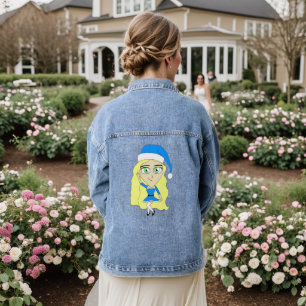 Christmas chibi denim jacket